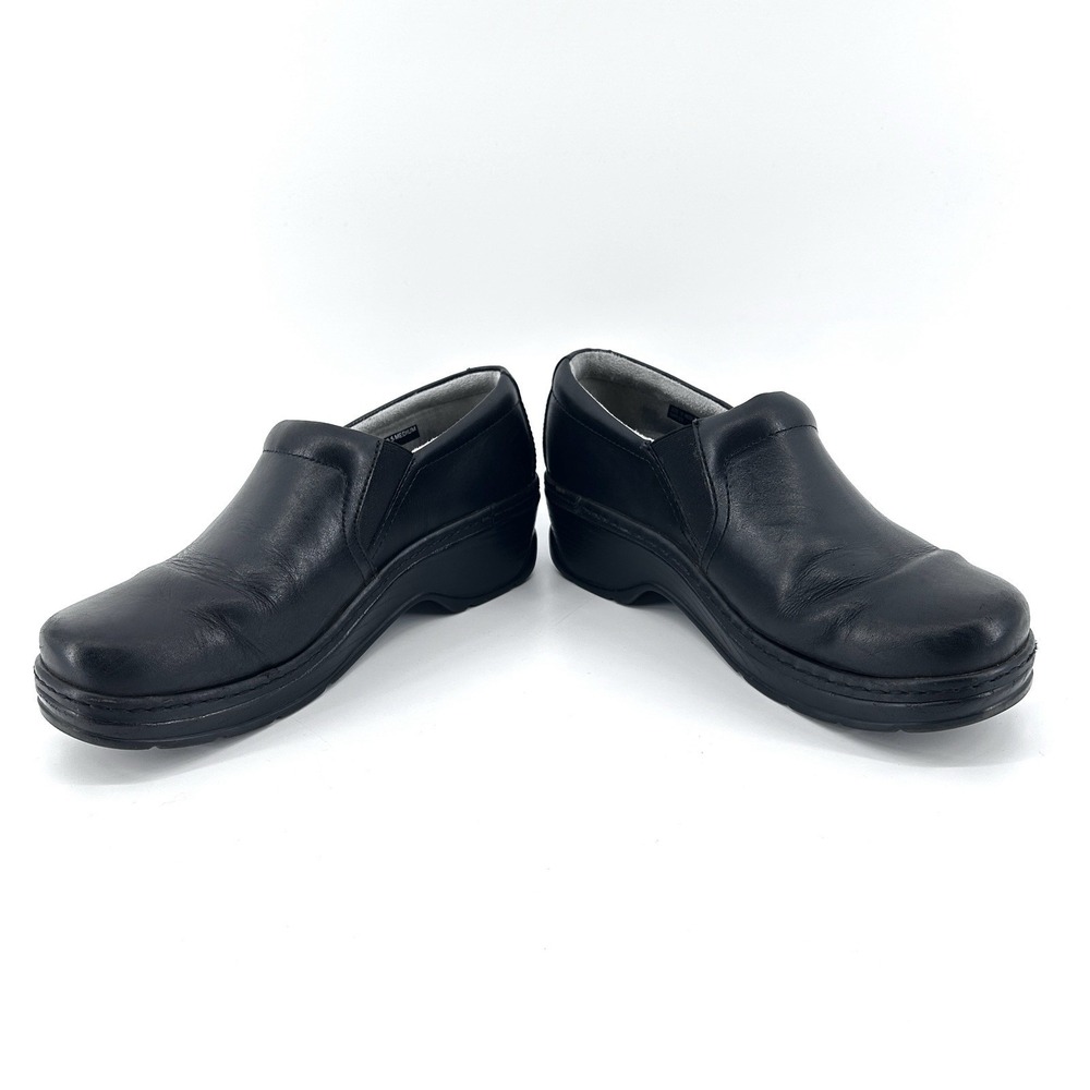 Klogs Naples Nursing Clogs Womens 10 Black Leather Slip Resistant Work Shoes - Picture 5 of 8
